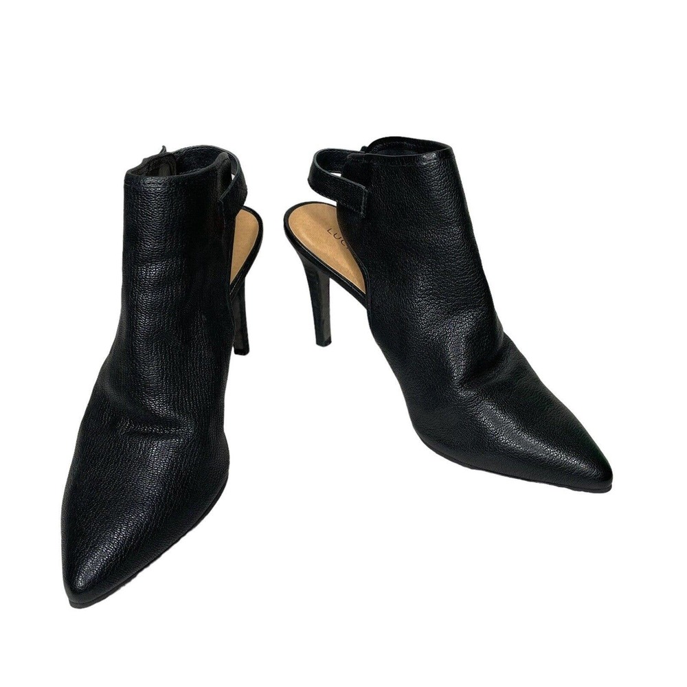 Lucky Brand 8.5, 39 Thezza Ibiza Black Pointy Toe Soft Leather Ankle Strap .
